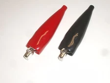 PHILMORE 10143 SMALL ALLIGATOR 10A BATTERY CLIP SET OF TWO RED & BLK 
