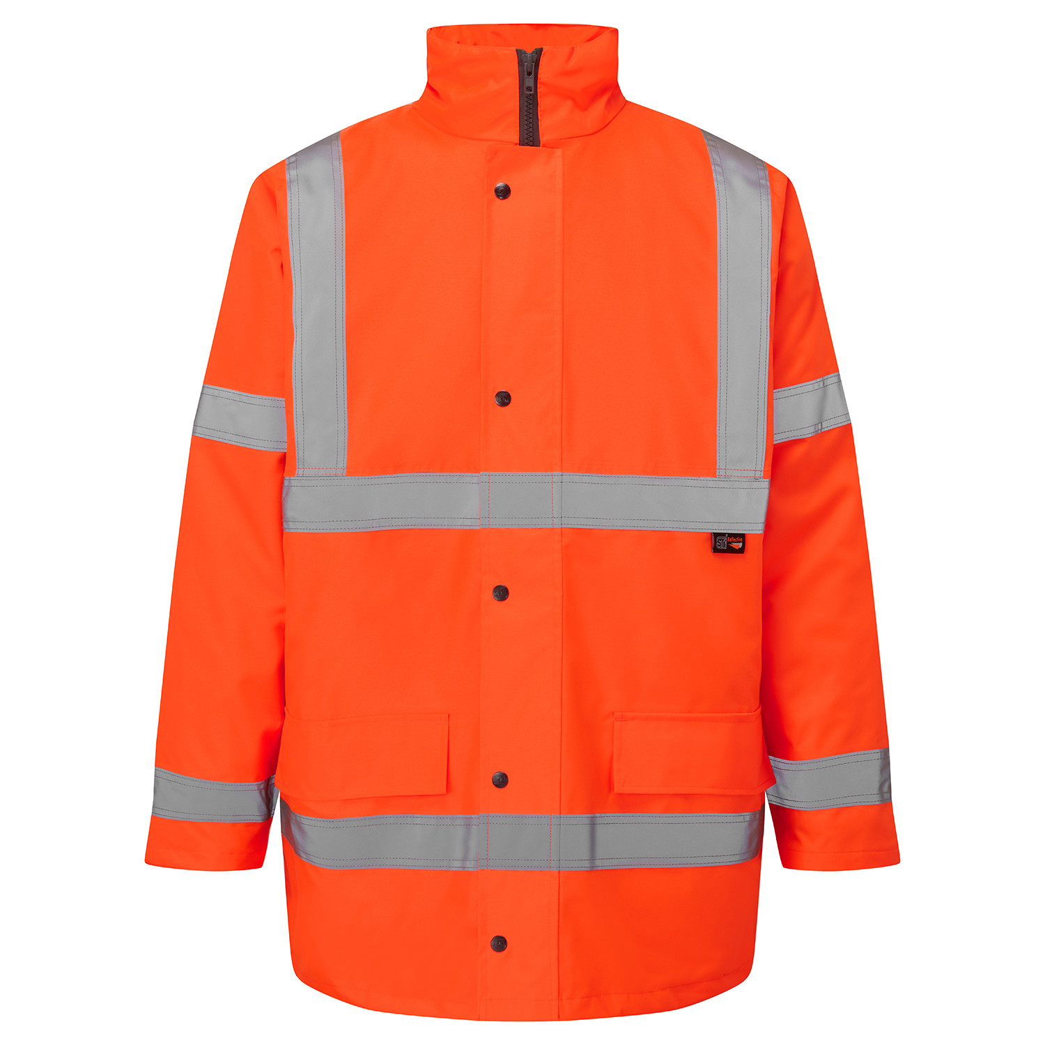 Hi Viz Visibility Parka Jacket Two Tone Security Work Wear Coat Waterproof image 6