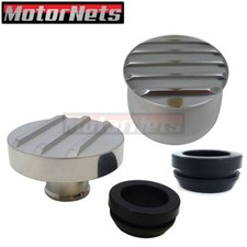 Nostalgic Retro Aluminum Fin Valve Cover Breatherpush-in Oil Cap Chevyfordmopar