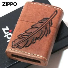 Zippo Leather Works Chaos Feather Stamp Regular Case Japan