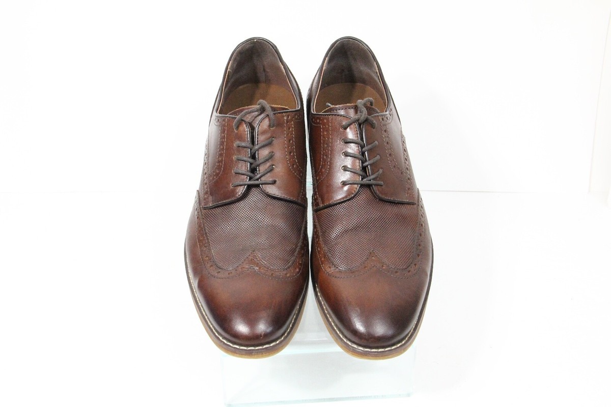 Mens Brown Leather Dress Shoes sz 12 Wingtip Oxford Business  display picture 3