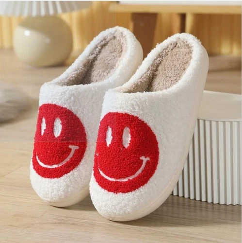 Slippers for women Cute and Comfy 'Red Smile face'' Christmas gifts Indoor