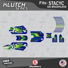 Graphics Kit for STACYC 12E Brushless Electric Bike (All Years) Klutch - Blue