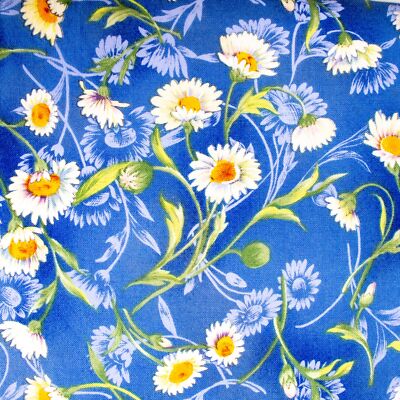 Upsy Daisy Quilting Cotton Fabric BTHY Half Yard Blue Daisies Northcott 2082