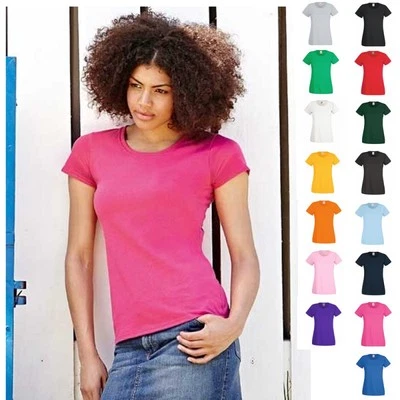 T-Shirt Damen Fruit of the loom Valueweight Lady Fit Frau Woman Value Shirts