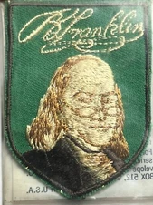 BENJAMIN FRANKLIN Patch Historical 1970's Vintage Patch