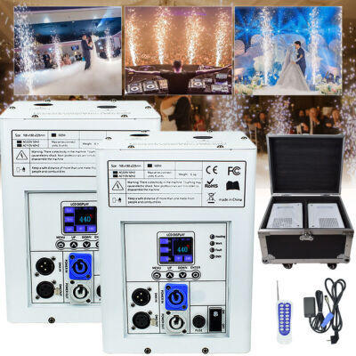 2X Cold Spark Machine 750W Stage Effect DMX Firework DJ Event Party Wedding&Case
