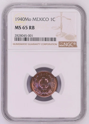 Mexico ✮ 1940 ✮ 1 Centavo ✮ NGC MS 65 RB ✮ Registry Coin ✮ Free S&H ✮