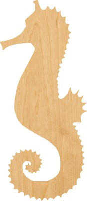 Sea Horse 3 Laser Cut Out Wood Shape Craft Supply - Woodcraft Cutout