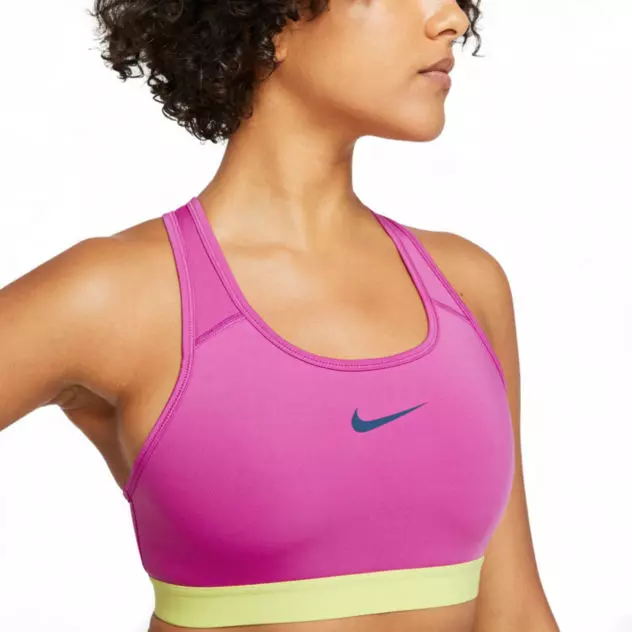 New Nike Women's Sports Bra Support Padded Fushia Limelight color small size