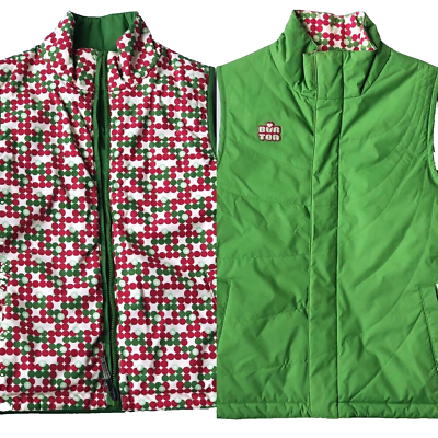 BURTON SNOWBOARD VEST GIRLS XL REVERSABLE SOLID GREEN/ WHITE PINK