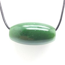 Canadian Jade Tube Bead Pendant Green Nephrite Jade Stone Necklace BC Canada 3