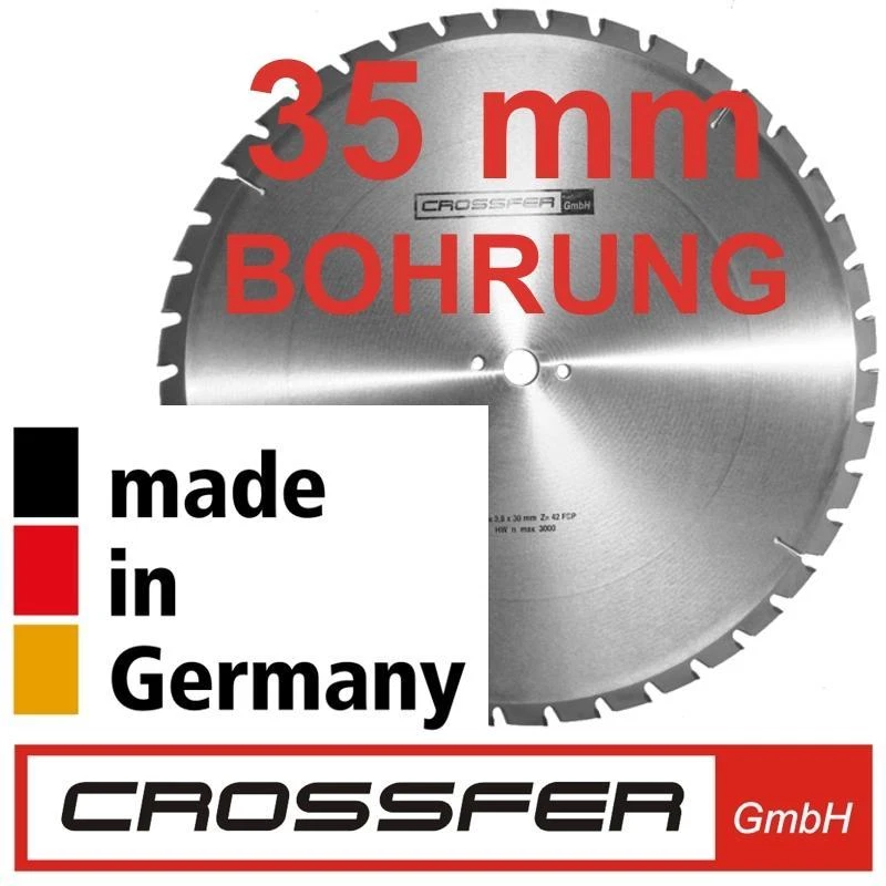CROSSFER GMBH HM-Sägeblatt "NAGELFEST" 600mm 35mm BOHRUNG Z42 Wippkreissägen Brennholzsäge