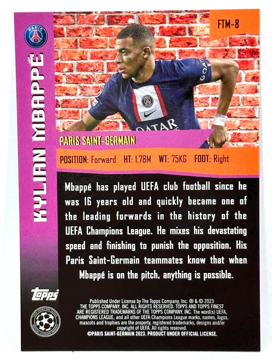 22/23 Topps KYLIAN MBAPPE THE MAN /299シリ 2022-23 Topps Finest UCL PSG The Man Kylian Mbappe Blue /150