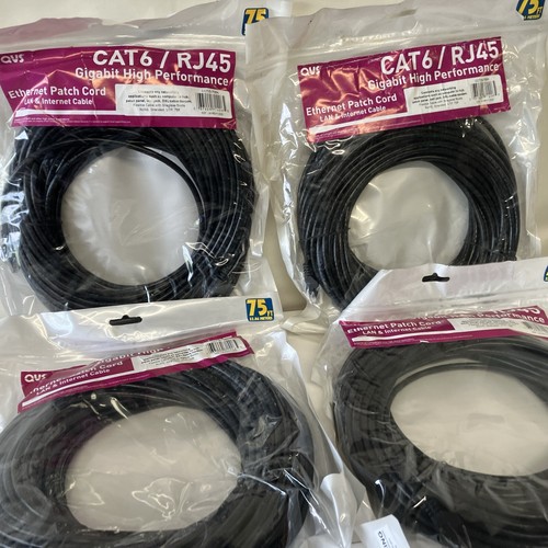 Bundle (4) 75Ft CAT6 RJ45 Gigabit High Performance Ethernet Patch Cor Lan & Int - Afbeelding 2 van 10