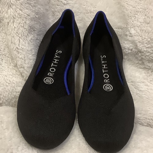 Rothy's The Flat Black Solid Knit Fabric Textile Ballet Flats Women’s US 7.5