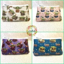 Women's Girls Kids Small Mini Wallet Card Coin Purse Zip Bag Vinyl - CHILD YODA