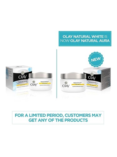 Olay Day Cream Natural Aura Glowing Radiance Cream SPF 15 50g, - Picture 6 of 9