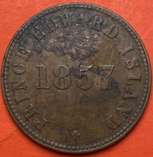 1857 Prince Edward Island Half Penny Token - PE-7C4 - Trend 52,50$ Lot#4832