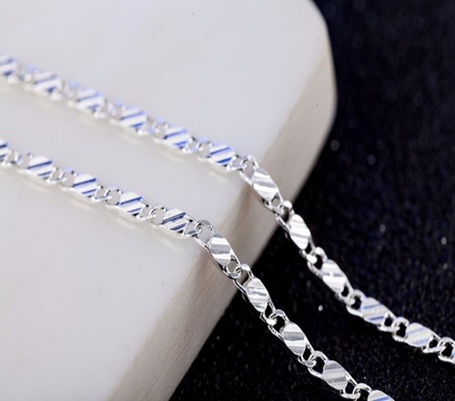 5Pcs Silver Finished Necklace Chain 45cm Long 2mm Wide - Picture 2 of 6