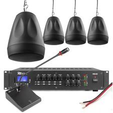 2-zone Pds65b Pa Pendant Speaker System With Tm370 Desktop Microphone