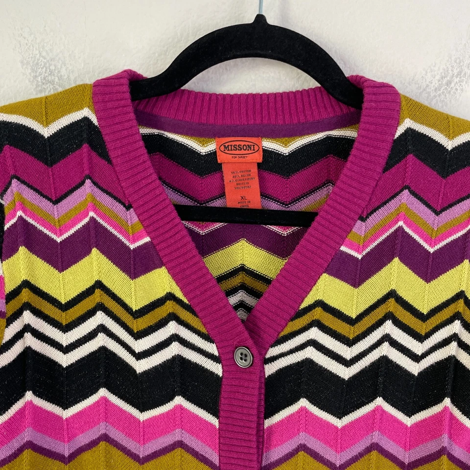 MISSONI for Target Girls XL Chevron Knit Button Up Cardigan Sweater - Image 4 of 4