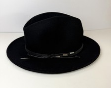 SOMETHING SPECIAL HATS Fedora Hat Black Solid Wide Brim Style