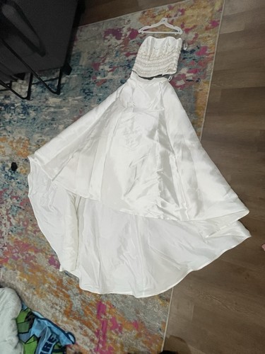 Alfred Angelo White Wedding Dress Two Piece A-Line Size 8 1724 022(TPY) 45580 - Picture 3 of 10