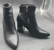 London Fog Collection Boots Womens 6.5M  Jerico Ankle Booties Black Faux Leather