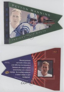 1998 Playoff Contenders Pennants Green Peyton Manning #42 Rookie RC HOF