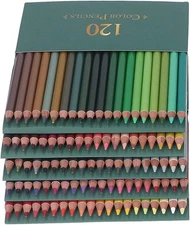Colored Pencils, Delicate Wood Professional Oil Based Fade 120 Green 