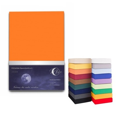 Spannbettlaken 220x240cm Spannbetttuch Baumwolle 190g/m² Moon Line silver