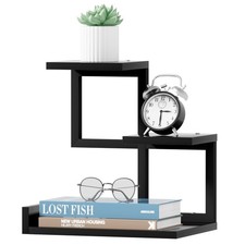 Gannyfer Wood Desktop Shelf - Freestanding Small Bookshelf Desk Supplies Organiz