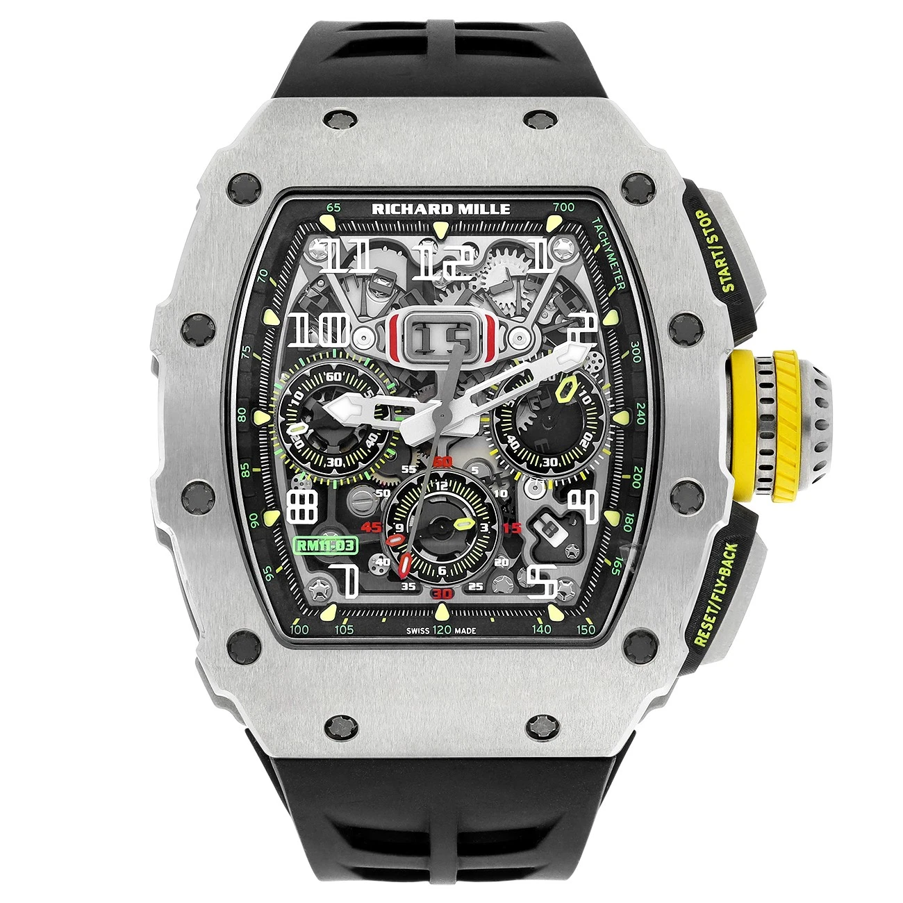 Richard Mille — Richard Mille RM 11-03 Titanium Automatic Flyback Chronograph Rubber Strap Watch