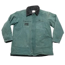 Vintage Kent Swingster Jacket Mens XLT Green Canvas Chore Corduroy Collar 90s