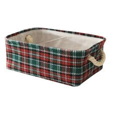 Collapsible Empty Red & Green Christmas Decor Basket Perfect for Gifts & Storage