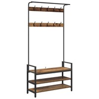 KleiderstäNder Mit Regal Altholz 95 X 34 X 184 Cm Holzwerkstoff