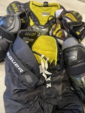 Ice Hockey Chest Pads, Shin Guards, Elbow Pads And Shorts Youth Large