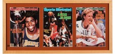 Michael Jordan, Larry Bird & Magic Johnson Signed Sports Illustrated Covers PSA