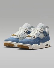 Jordan Air Jordan 4 Retro Tex Denim Worn Blue Mid IB6716-100 Women's Size NEW