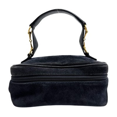 GUCCI Horsebit Navy Blue Suede Pouch