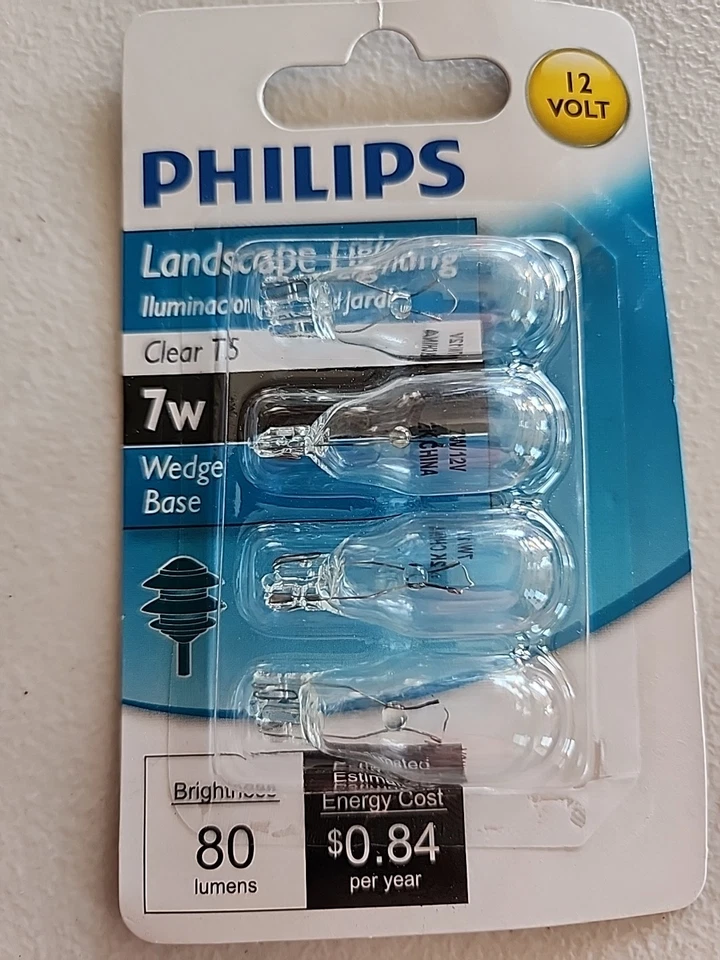 Philips Landscape Lighting 12V 7W Wedge Base Clear T5 Bulb 4pk - New - Image 3 of 3