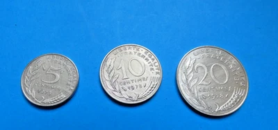 serie pieces France 1978 5 ,10 ,20 centimes TBE - Photo 1/2