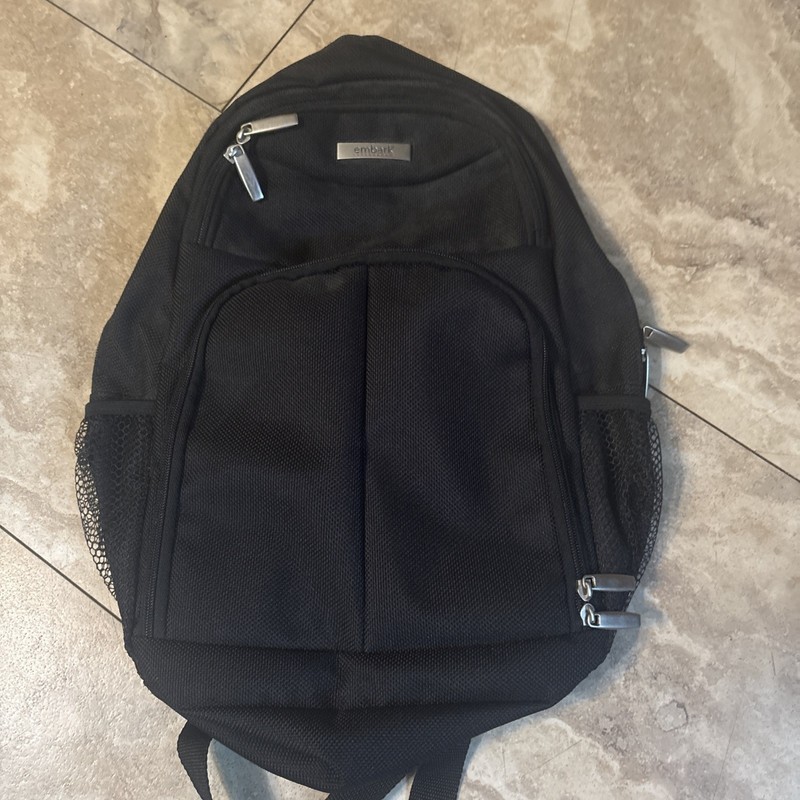 Embark  Backpack Black Adjustable Strap Multi Compartment