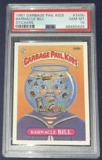 1987 Topps Garbage Pail Kids 9th Series #349b Barnacle Bill PSA 10 GEM MINT Os9