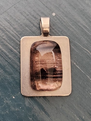 Lote de 3 piezas de joyas de vidrio fundido de metal y piedra y pendientes de Lesofía - Imagen 6 de 6