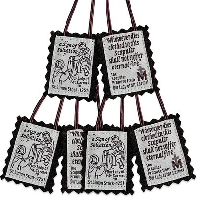 Scapulars Catholic,3 Pack Bulk Brown Scapular Of Our Lady 4''L x 3''W, 