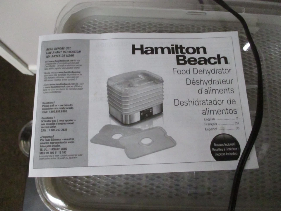 Deshidratador de alimentos Hamilton Beach 32100A 5 bandejas con manual - Excelente Foto 3 de 3