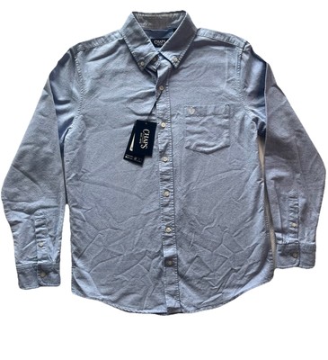 Chaps Men's Easy Care Button-Down Shirt, Blue, XL