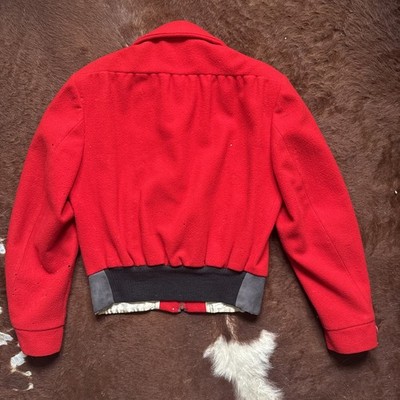 Vintage 1950s Buck Skein Joe Suede Red Wool Ricky Jacket MEDIUM